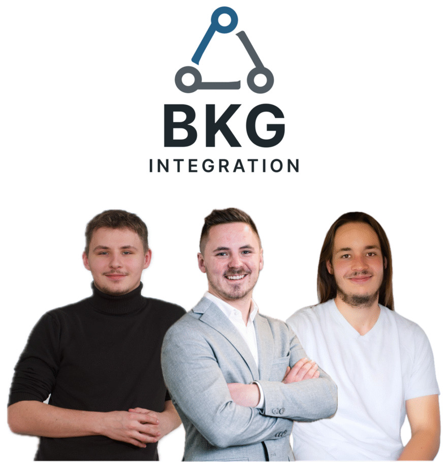 BKG Logo mit den drei Köpfen des Unternehmens